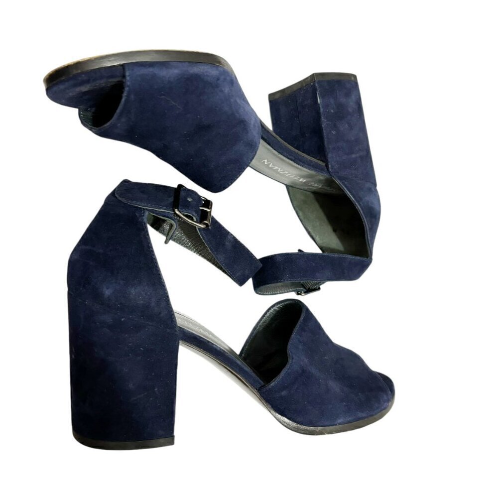 STUART WEITZMAN Soho Gal Navy Blue Sandals 9.5 M - Picture 2 of 9